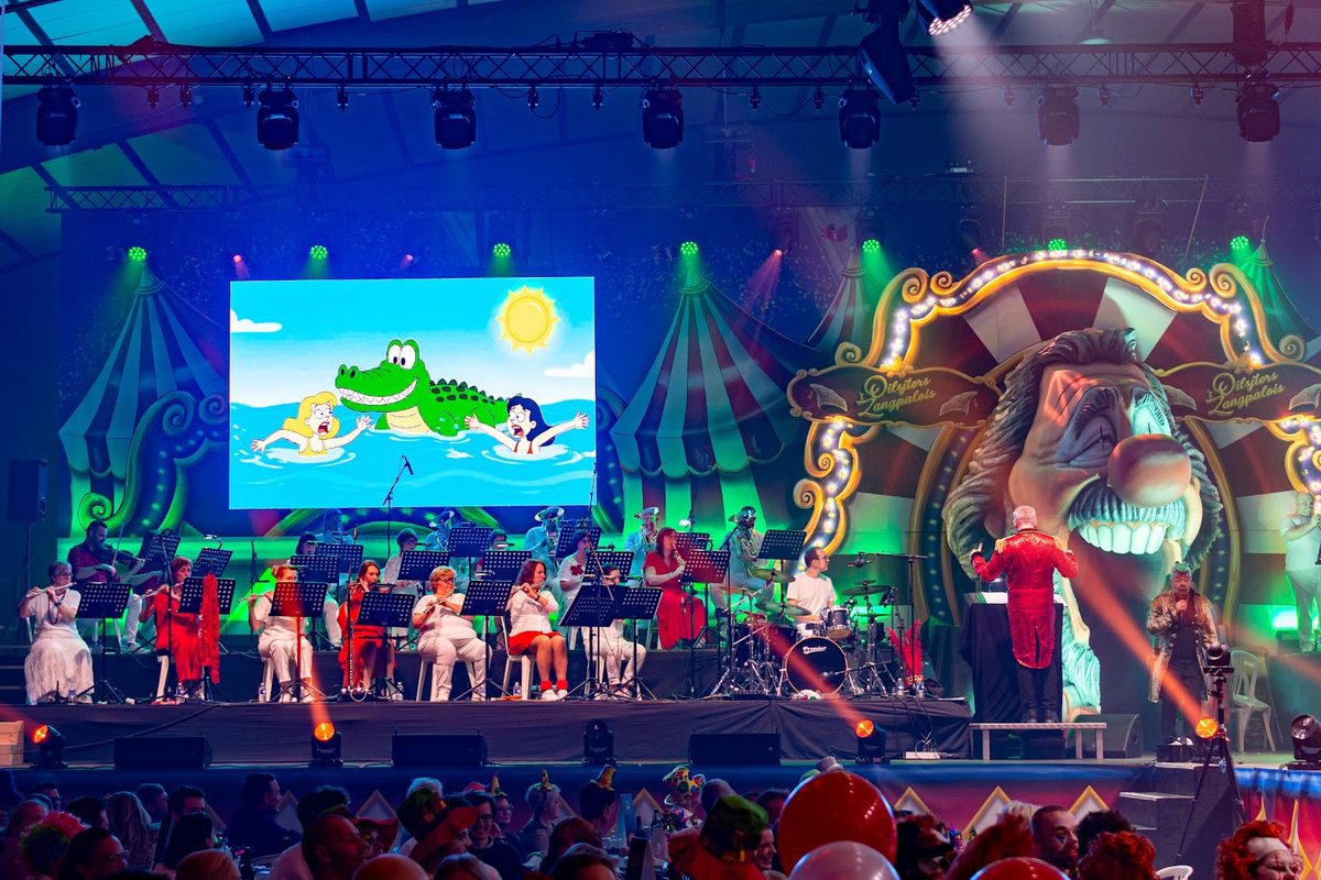 Muzikanten op het podium